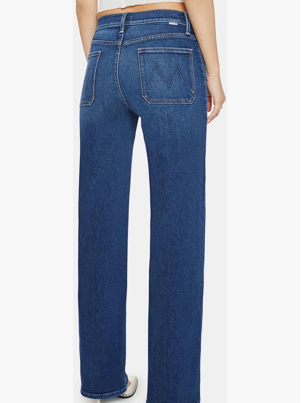 MOTHER Straight Leg Jeans in Medium Blue Wash - Picture 2 of 8